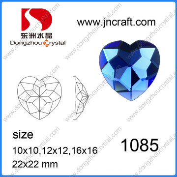 Heart Shaped Glass Stones / Colored Glass Stones, Crystal Amethyst Heart Gemstone Heart Cut for Glass Stones